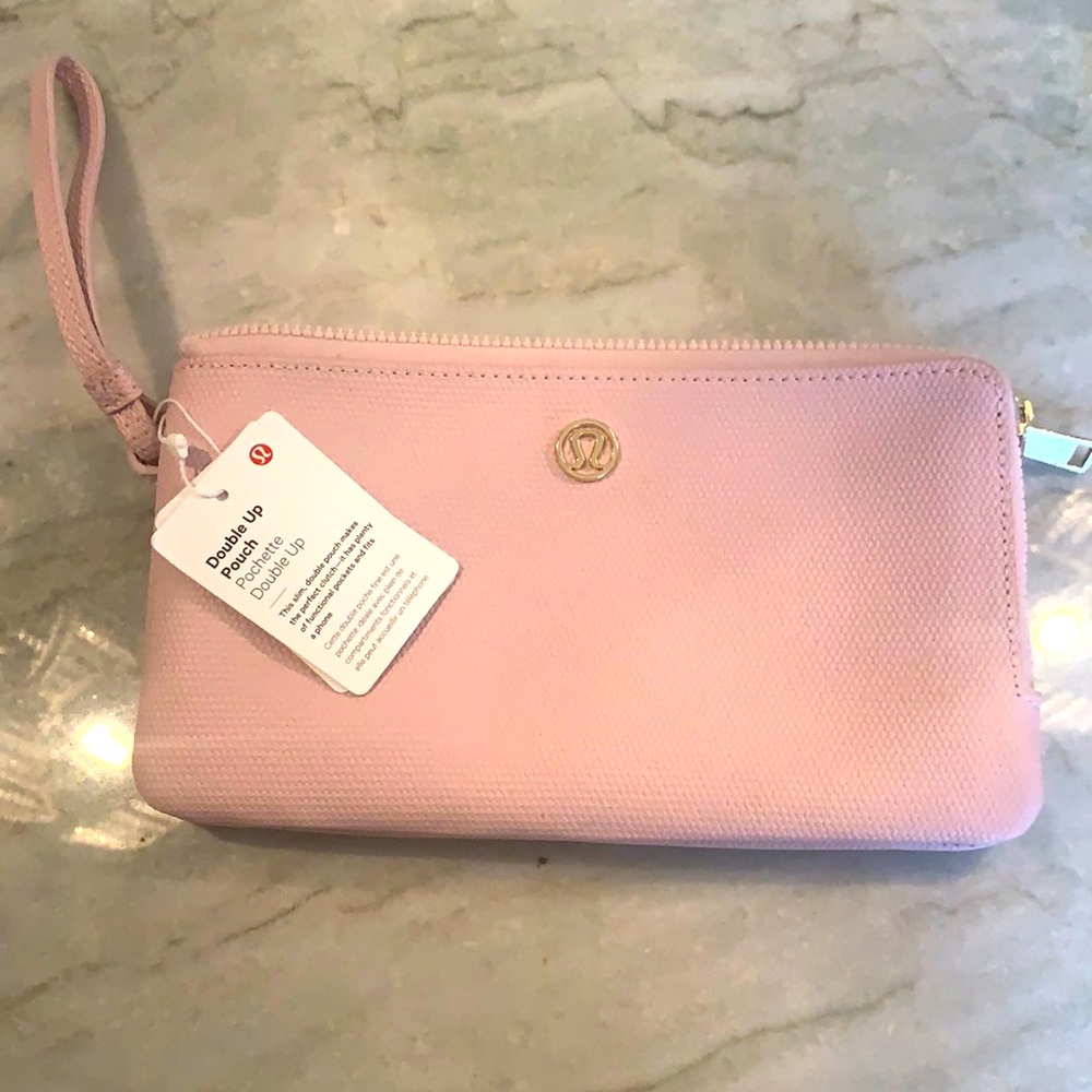 Pink Lululemon double up pouch